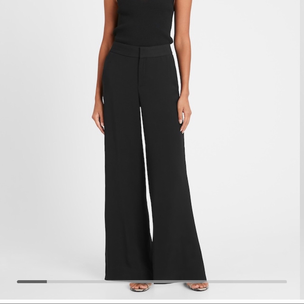 Banana Republic Wide Leg High Waist Black Pants